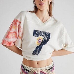Free People Lou Lou Tee We The Free V Neck Tie Dye Cropped Top S